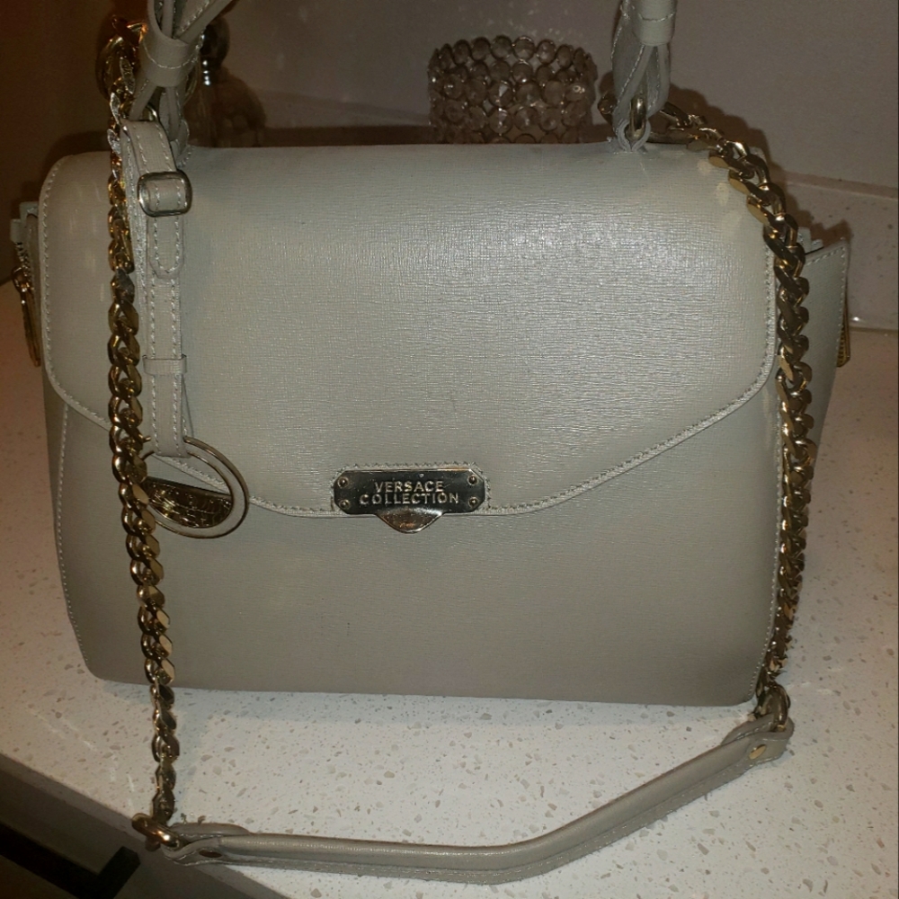 Versace Saffiano Leather Satchel